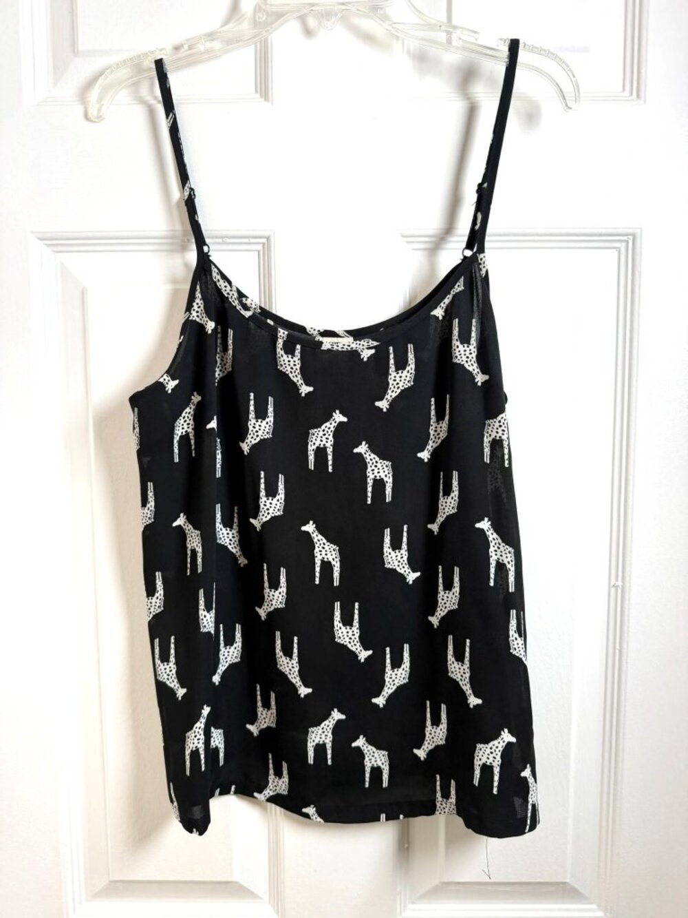 LA Hearts Black Giraffe Print Sheer Cami Size Medium Strappy Flowy Summer - Picture 9 of 12